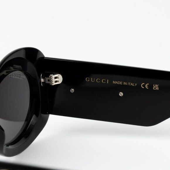 NEW Gucci GG1696S 001 Black Grey Women Oval Sunglasses GG 1696S main image 7